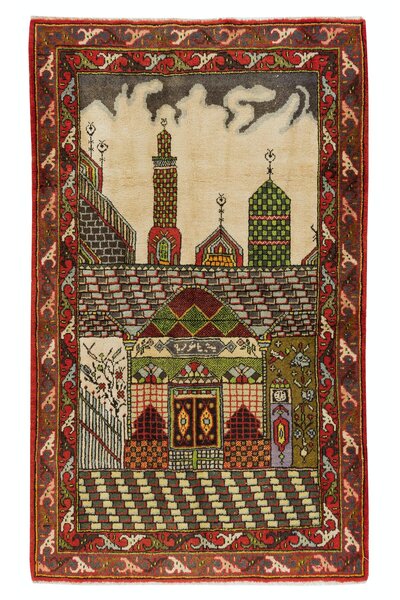 Tekin 105x172 cm Benzersiz Eski El Yapımı Seccade, Cami Desenli Halı