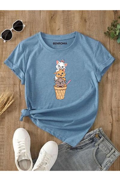 BENROMA 1 tricou este un cadou pentru achiziții de 6 și mai sus în coș - tricou unisex pentru copii cu imprimeu de pisici