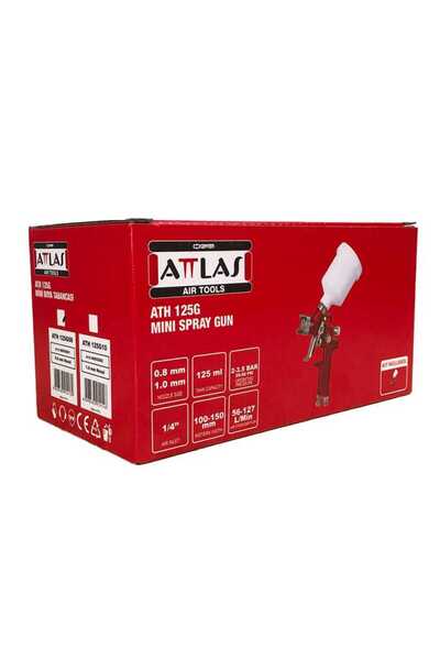 Attlas ATH 125G08 Üstten Hazneli Mini Boya Tabancası 0.8 Nozul