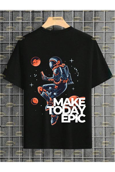 aynewmoda Μπλουζάκι Epik Mace Today με στάμπα μεγάλου μεγέθους
