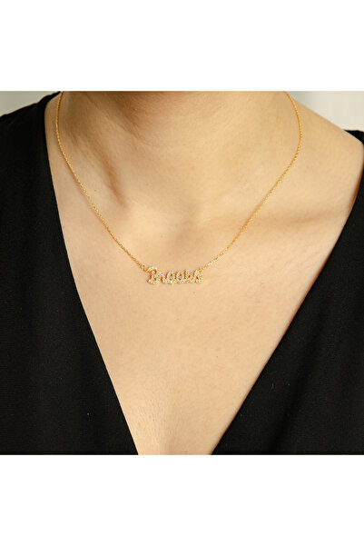 Mays Lazer Taşlı İsim Yazılabilir Kolye