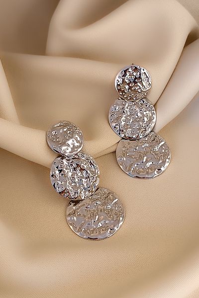 COSİTA Amorphous Surface Triple Hoop - Valerosa Gold Color Earrings