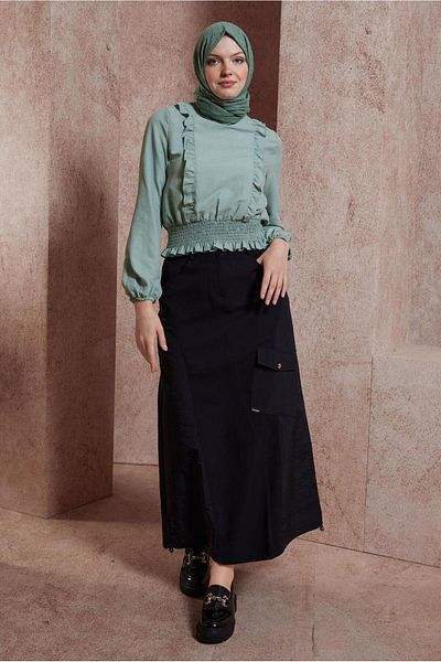 Alvina Bluză Gimped cu Volane - 44616