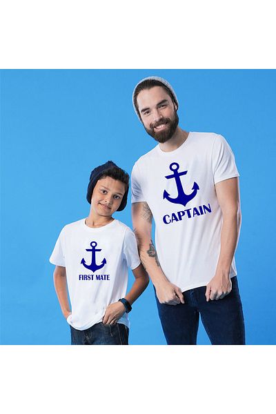 venüsdijital Tricou Captain First Mate Tată Fiu - Tricou pentru copii 1 bucată