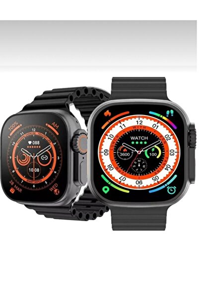EMİN ENSAR HOME (Silver- Siyah) Smart Watch 8 Ultra ÇİFT KORDON Ios Android D...