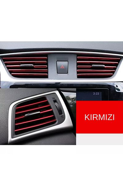 Car Interior Air Conditioner Grille Plug-in Air Conditioner Decoration Plug-in Vent Colorful Slat Red