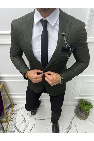 leonmen Men's Jacket Slim Fit Slim Fit