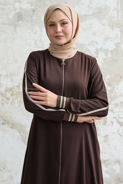InStyle Oříškový proužek vzor žebrovaný hořký hnědý Ferace