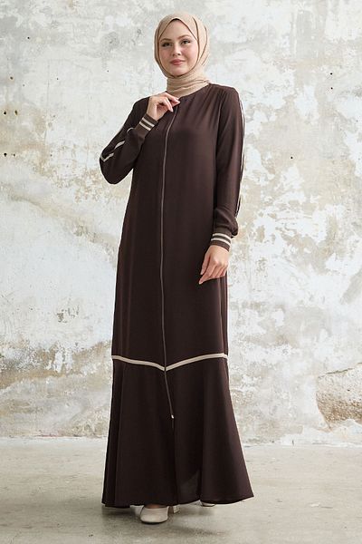 InStyle Oříškový proužek vzor žebrovaný hořký hnědý Ferace