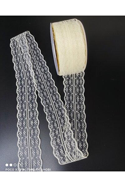 miraylahobi شريط دانتيل غيبور طبقة مزدوجة العرض: 5 سم الطول: 25 متر - دانتيل