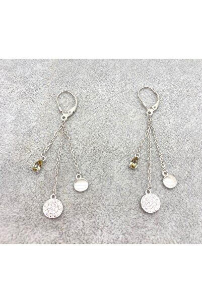 ERU JEWELLERY Sallantılı 3 Parça Taşlı Zultanit Küpe - 925 Ayar Gümüş - Anneler Günü Hediyesi