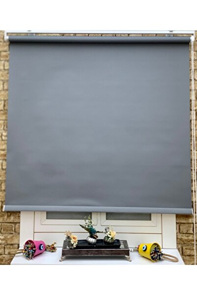 YAZAR HOME 1. Kalite Koyu Gri Kalın Keten Stor Perde (düz Modern Güneşlik)