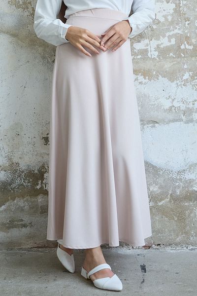 InStyle Dvojitá pletená sukně v barvě kamene