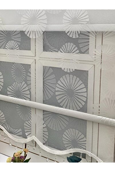 YAZAR HOME Beyaz Boncuklu Çift Mekanizmalı Zebra Stor Perde 3558