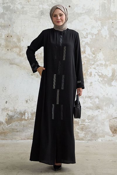 InStyle Black Hidden Patch Ferace with Stone Detail