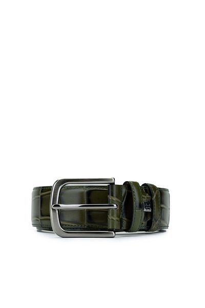 Tamer Tanca Green Crocodile Genuine Leather Men's Sports Belt