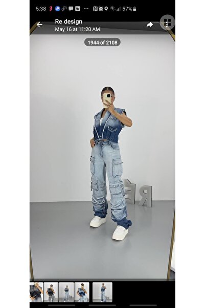 RE DESIGN Cepli Degrade kot Pantolon