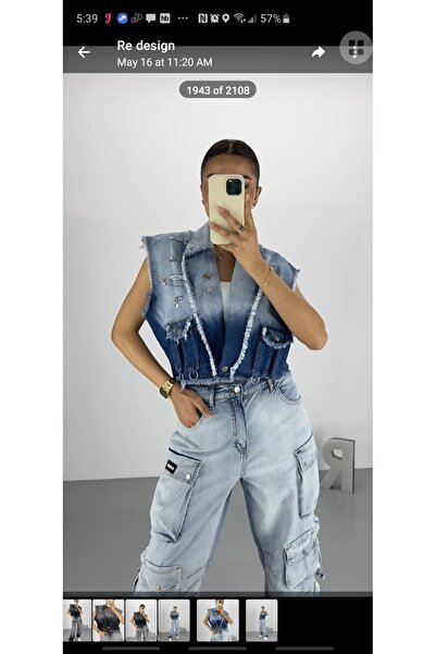 RE DESIGN Cepli Degrade kot Pantolon