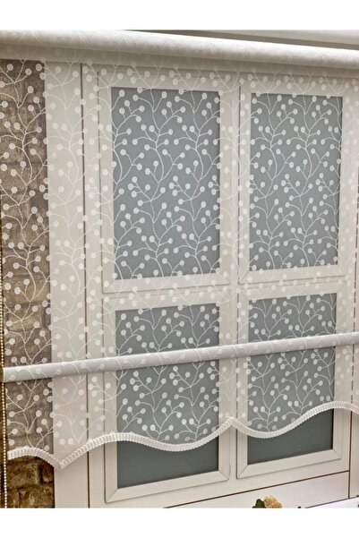 YAZAR HOME Yeni Sezon 1. Kalite Etekli Çift Mekanizmalı Zebra Stor Perde - 3573