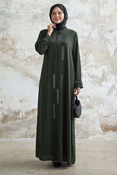 InStyle Χακί Ferace με πέτρινη λεπτομέρεια - με κρυφό δέσιμο