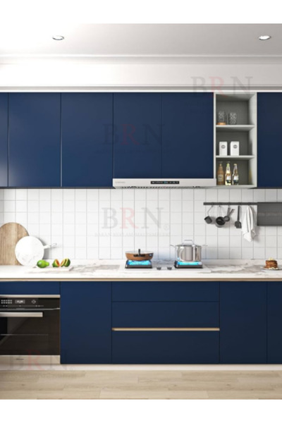 BRN Reklam Matt lacivert kendinden yapışkanlı masa dolap kapı kaplama folyosu