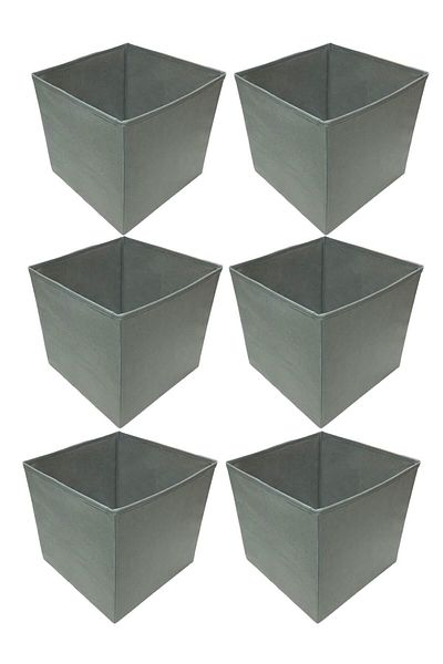 Balkan Room 6 Pieces Gray Multi-Purpose Closet Organizer Box Decorative Storage Box Shelf Organizer Large