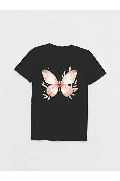 Cevval Дівчача футболка з принтом метелика