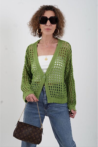 Zelish My Sister Cardigan verde ajurat