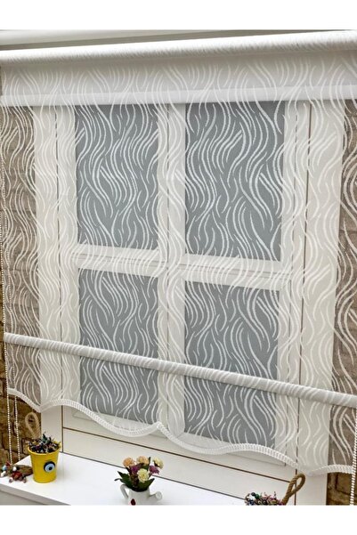 YAZAR HOME Yeni Sezon 1. Kalite Etekli Çift Mekanizmalı Zebra Stor Perde - 3571