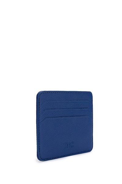 Tamer Tanca Suport pentru carduri unisex Saks Blue din piele naturală