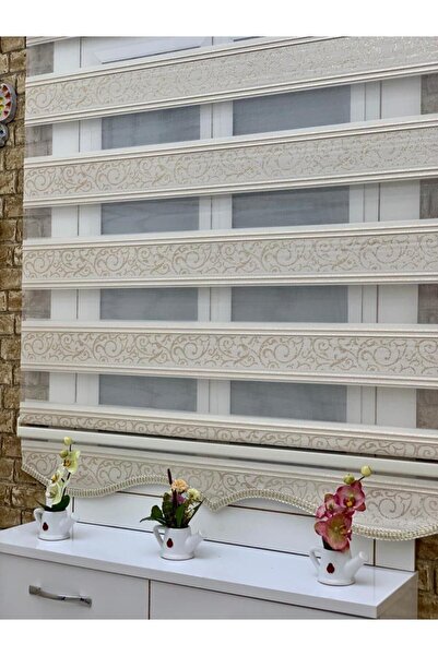 YAZAR HOME Yeni Sezon 1. Kalite Zebra Stor Perde (jakar hilal 3032)