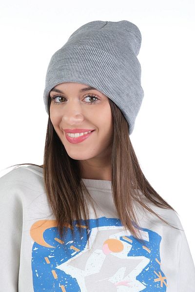 Ritagarcia Gray Knitwear Basic Women's Beret - Plain Folded