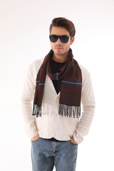 Ritagarcia Мъжки кафяв шарен шал