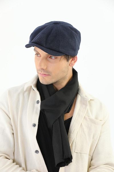 Ritagarcia Мъжка тъмносиня шапка Peaky Blinders от кашмирена материя