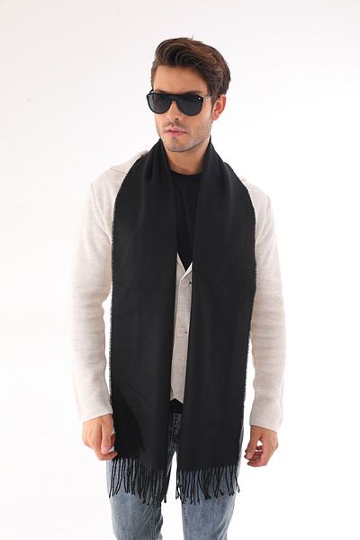 Ritagarcia Unisex měkký texturovaný černý šátek