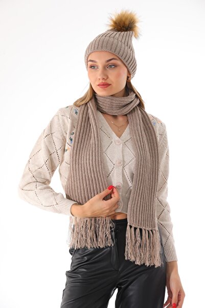 Ritagarcia Набір шарфів з помпонами та капюшоном з каменем, Салоніки