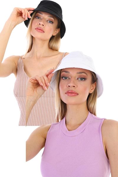 Ritagarcia Women's Fisherman Black-white Bucket Bucket 2nd Pack Hat
