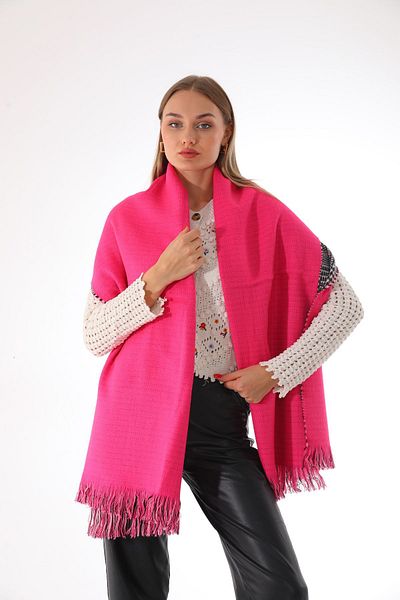 Ritagarcia Eșarfă cu șal fucsia cu textura moale pe două fețe