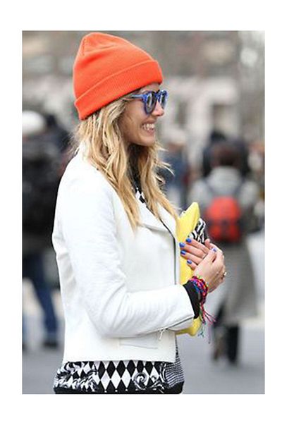 Ritagarcia Unisex Winter Neon Orange Folded Beret