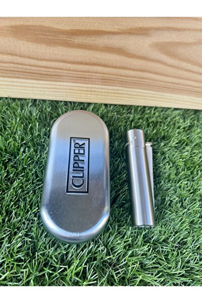 Clipper Mat Gri Taşlı Çakmak