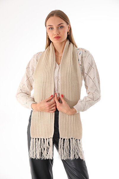 Ritagarcia Eșarfă de damă tricotată bej Thessaloniki