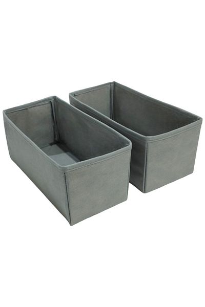 Balkan Room 2-Piece Gray Drawer Organizer Set - Multi-Purpose In-Cabinet Box Set (28*13*13)