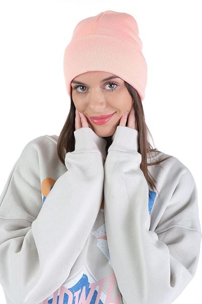 Ritagarcia Women's Salmon Plain Folded Knitwear Basic Beret