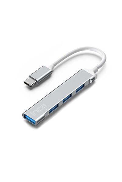 Inca IUSB-04TX Type-C Hub X 4  Port USB 3.0 +3*USB 2.0 Çoklayıcı  Slim Aluminyum Kasa