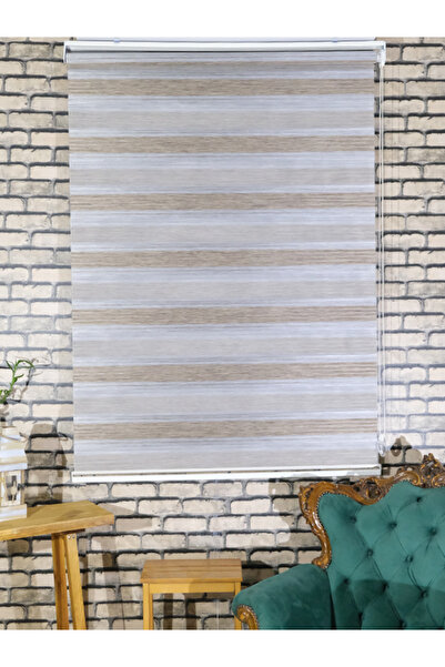 SAMPERSAN GRİ KAHVERENGİ MODERN  ZEBRA PERDE