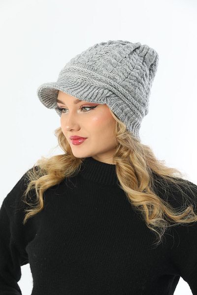 Ritagarcia Brimmed Double Layer Gray Knitwear Knitted Beret