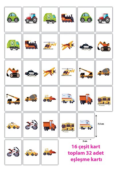 cabuk baskı Zeka Kartları Eşleştirme Oyunu Hafıza Kartı , Arabalı Oyun Kartı,...