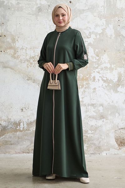 InStyle Khaki Ferace - Half Piping and Ribbed Arm Design