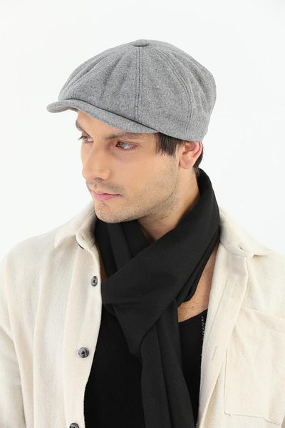 Ritagarcia Men's Gray Cap Peaky Blinders Stamped Fabric Hat Cap