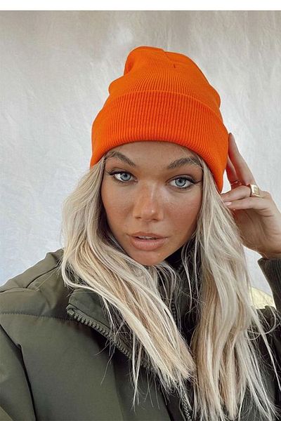 Ritagarcia Unisex Winter Orange Folded Beret